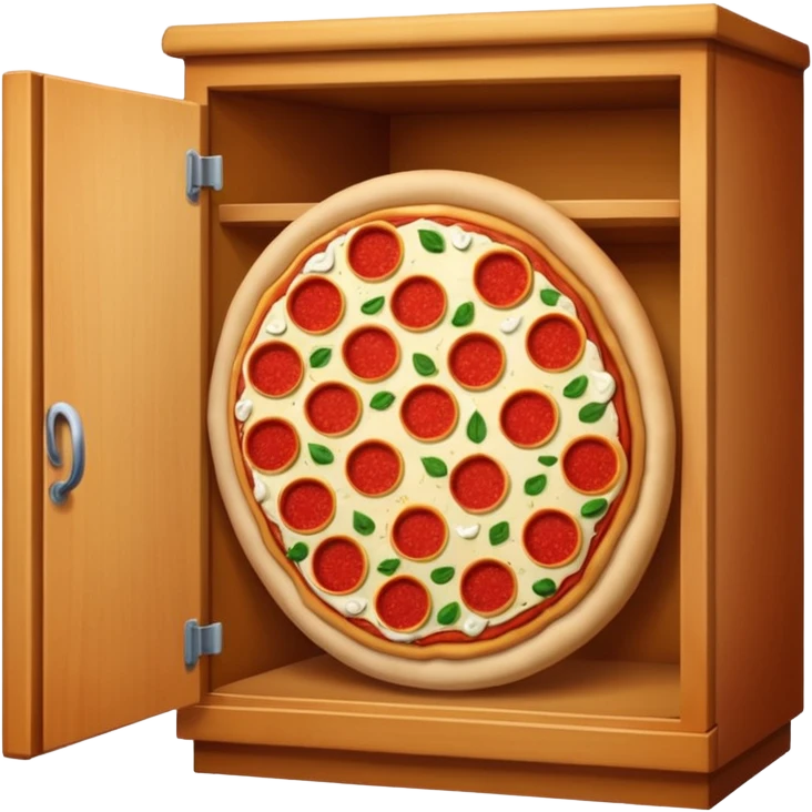 Une pizza au dessus d'un cabinet  emoji