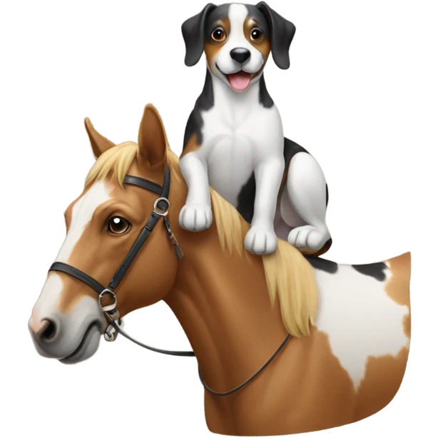 dog riding a horse emoji