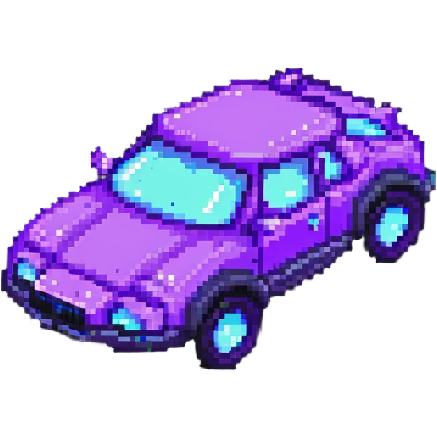 Hover car with purple glow emoji