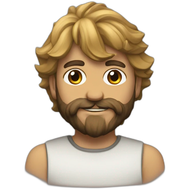 Canoso y barba candado emoji