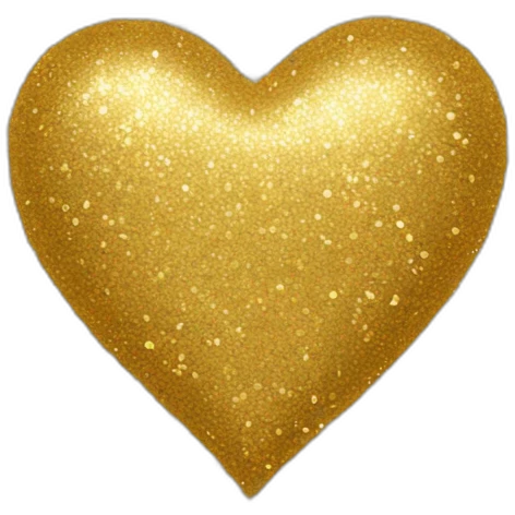 Gold glitter heart emoji