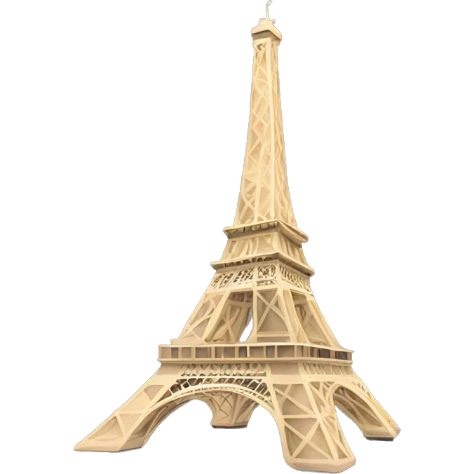 The Eiffel Tower, rotated at a 30° angle on its Y axis emoji