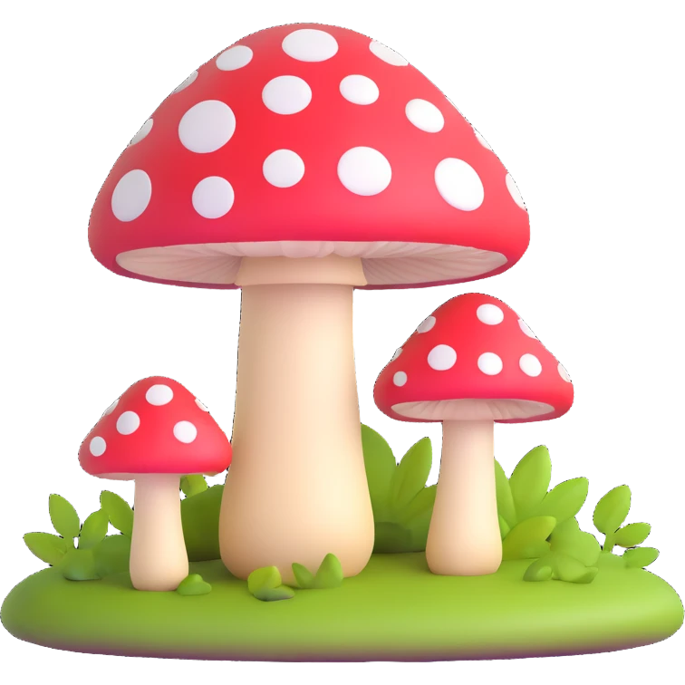 mushroom inspired by Microsoft Fluent emoji emoji