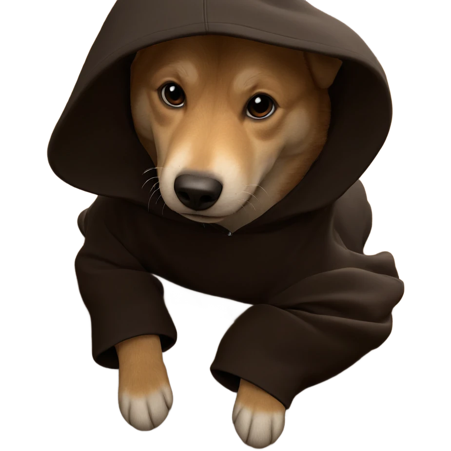 dog in hooded chair emoji