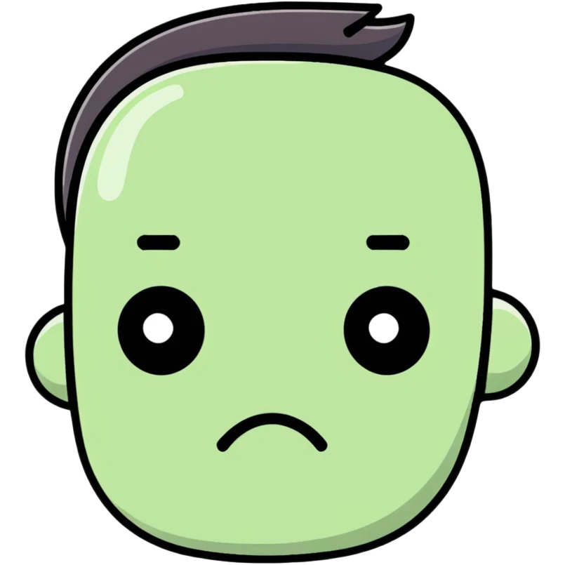 face with skeptical expression and disapproval emoji