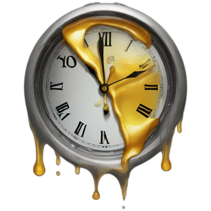 Melting clock dali emoji