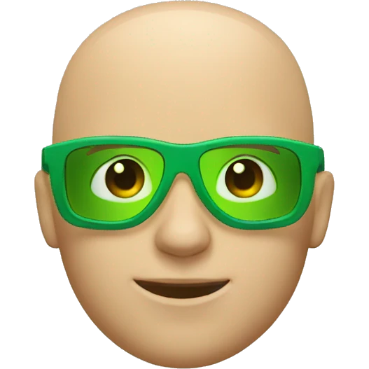 beach lifeguard bald white man green glasses emoji