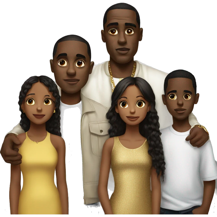 Puff Daddy with his family kids emoji