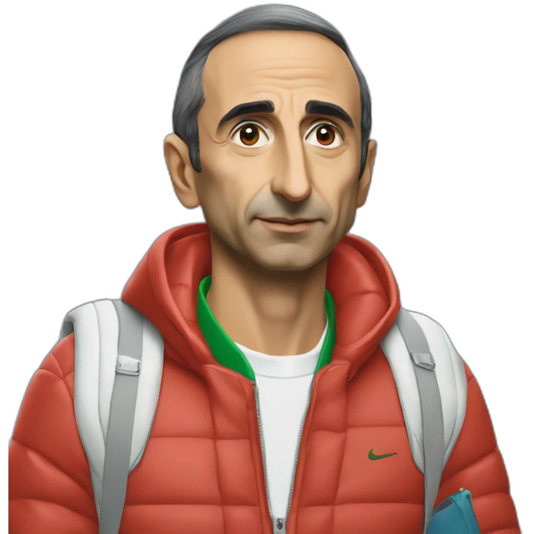 Eric Zemmour avec une sacoche et un survêtement lacoste emoji