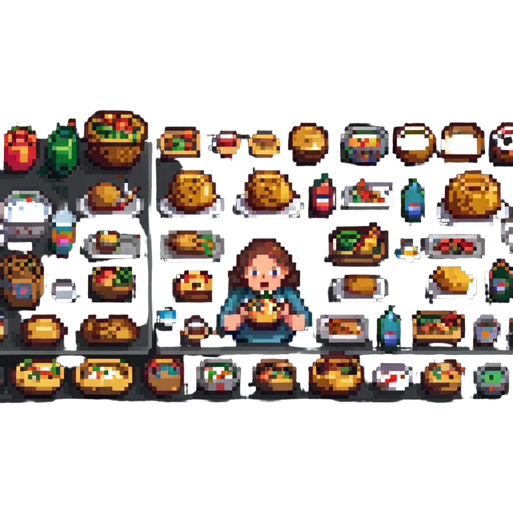 person eating a large amount of food emoji