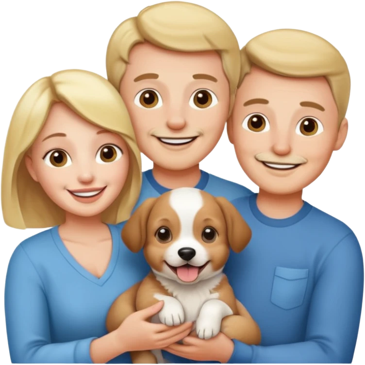 Maman papa avec son bébé chien emoji