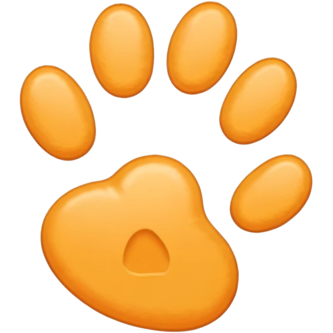 a very light pale pastel yellow-orange pawprint emoji