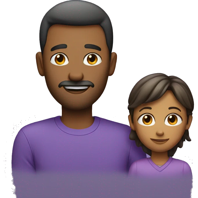 A dad and Sn, purple shirt emoji