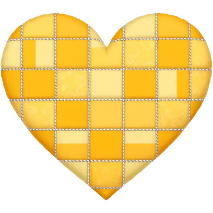 yellow heart with a patchwork pattern emoji
