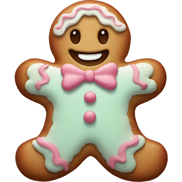 Pastel gingerbread man emoji