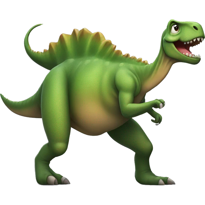 Dinosaur dancing tango emoji