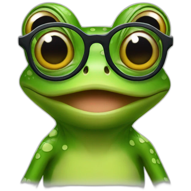 Frog with glasses emoji