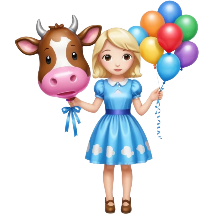   jeff koons kawaii girl cow balloon sculpture  emoji