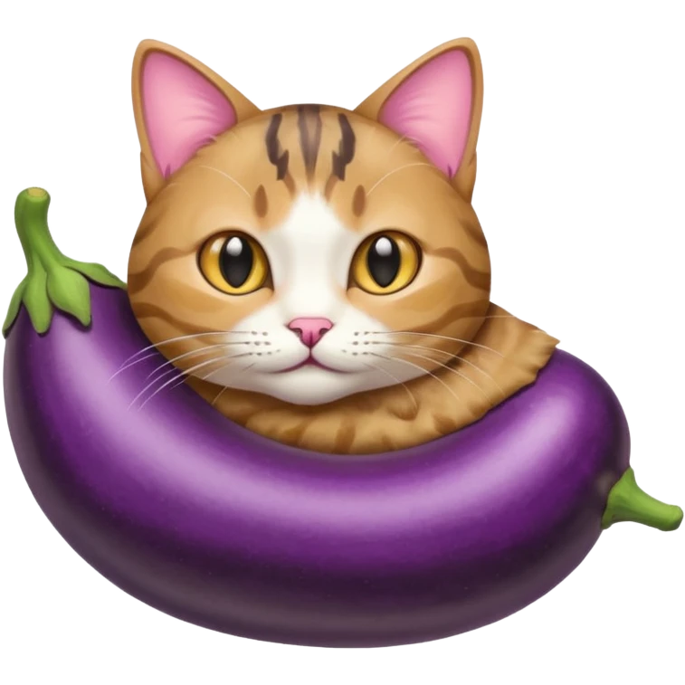 Cat on eggplant emoji