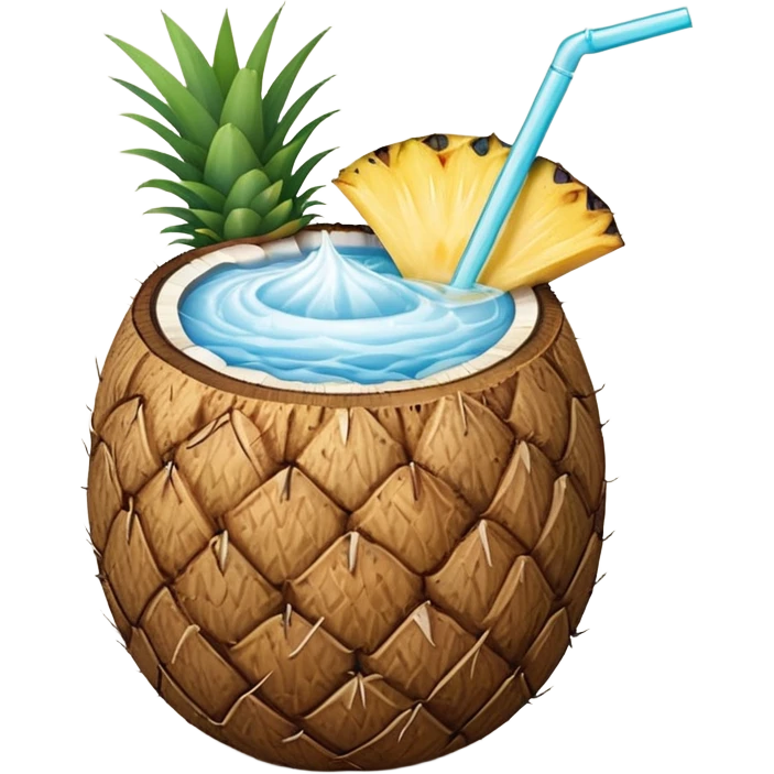coconut drink with pineapple emoji