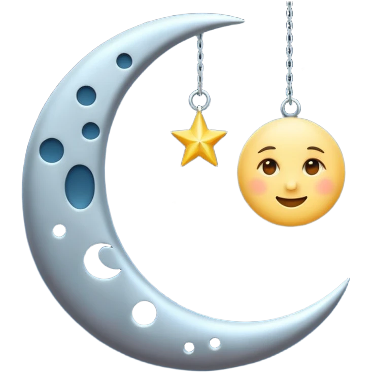 Letra (E) en una luna emoji