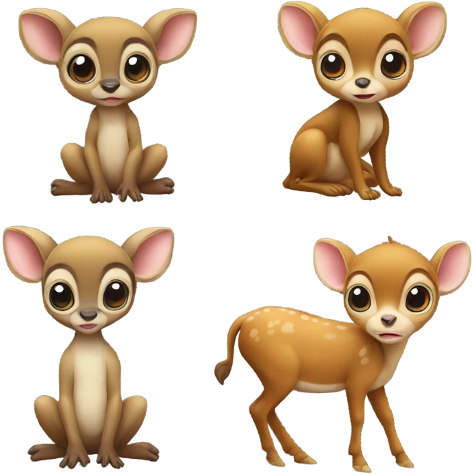 Baby deer and baby monkey  emoji