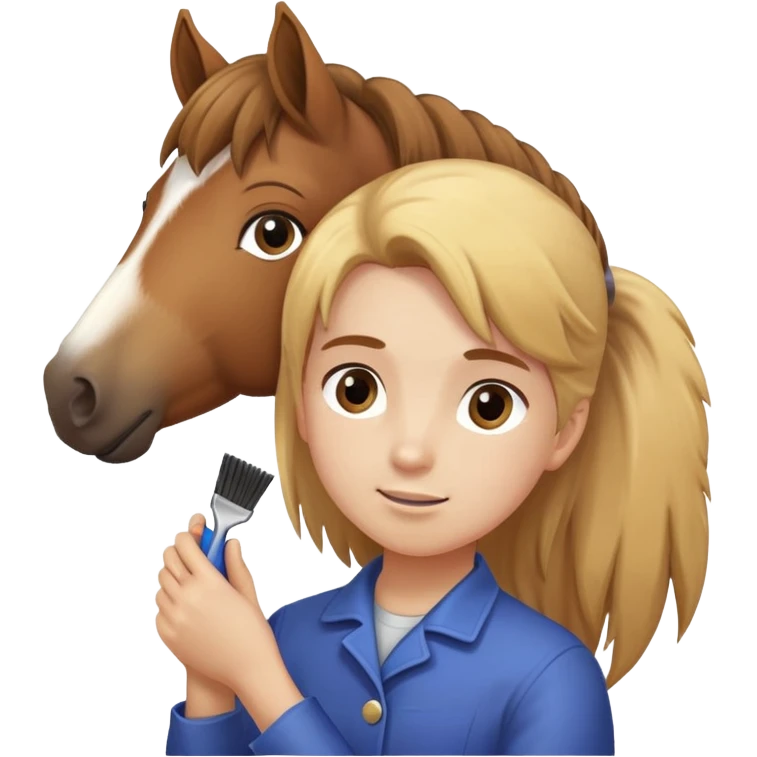 person grooming a pony emoji