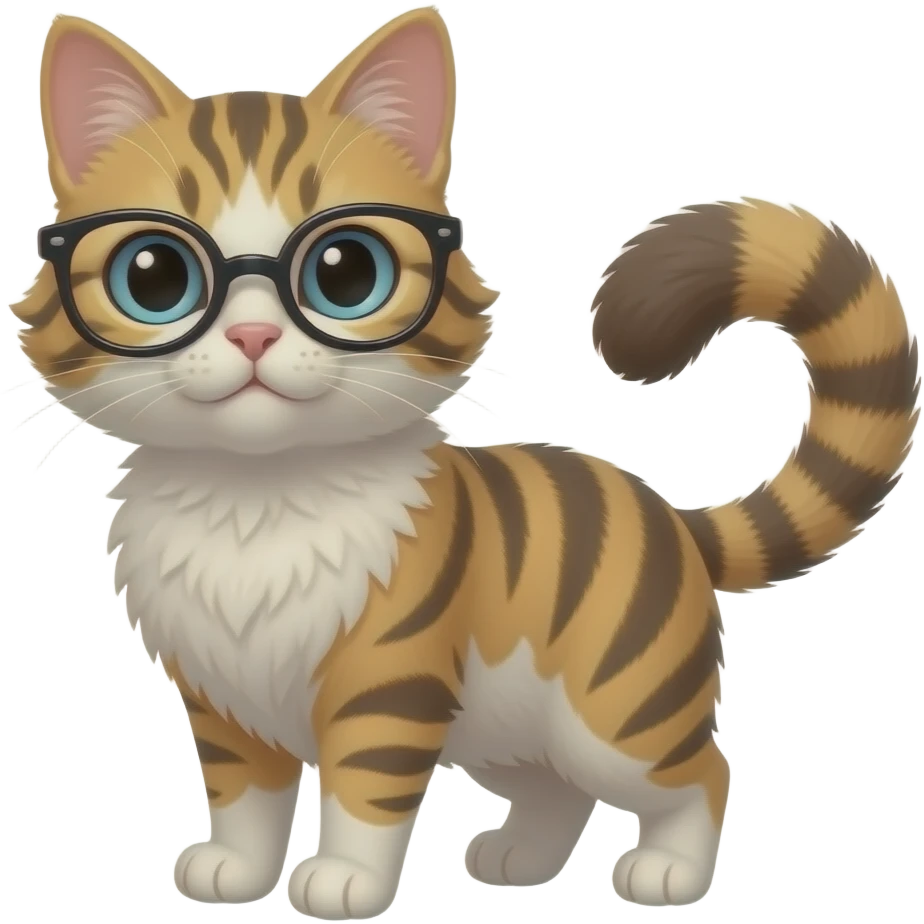 Nerdy dollrag cat emoji