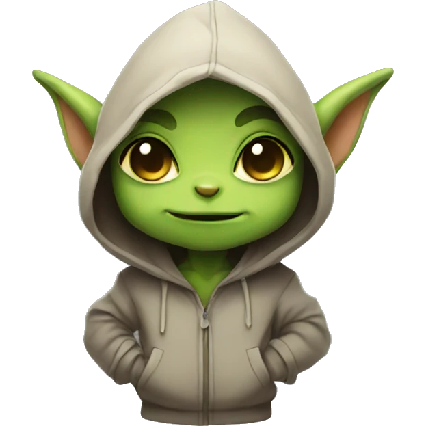 cute chibi goblin in a hoodie emoji