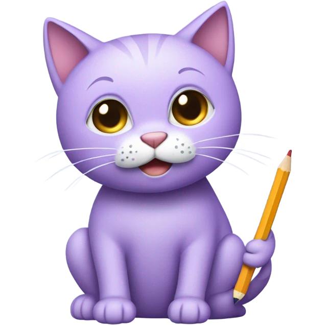 lavender cat emoji writing emoji