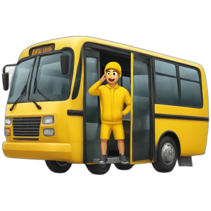 Armenian men in yellow clothing in the bus emoji