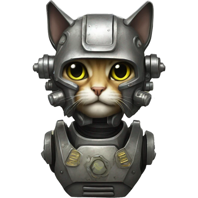 Fallout power armor but with a cat inside  emoji