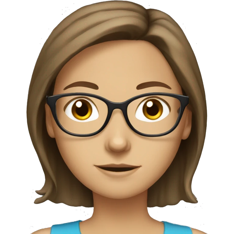 Brown haired white girl with glasses studying  emoji