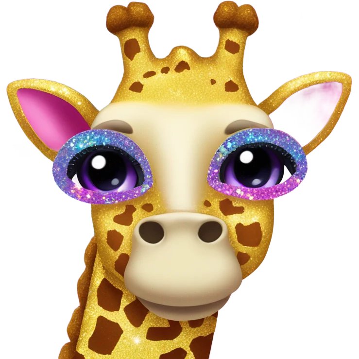 Lisa frank glitter giraffe with eyelashes emoji