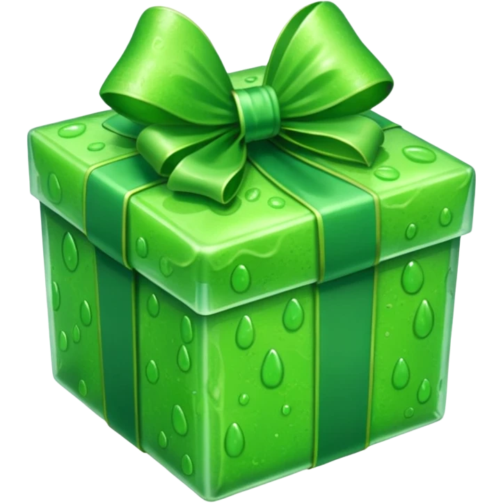 Green slime gift box emoji