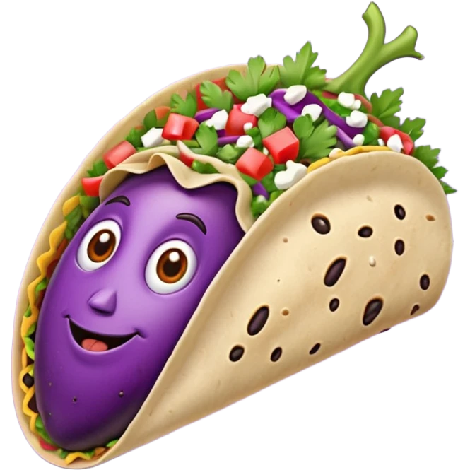 Eggplant in a taco  emoji