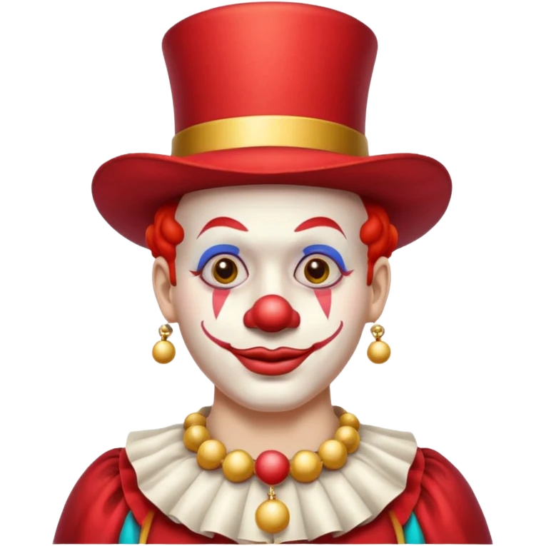 Clown with big top hat, shirt and necklace emoji