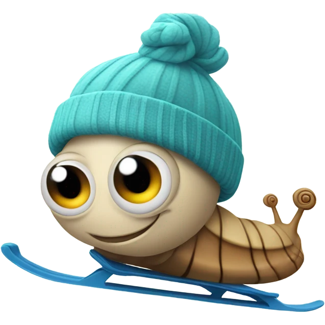 Cute snail skiing emoji