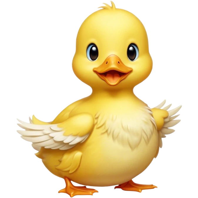 Cinematic Cute Yawning Yellow Baby Duck Portrait Emoji, Head tilted slightly with a dramatic, wide-open yawn, showcasing a soft, downy yellow coat with little drooping wings, round eyes barely open in drowsy contentment, Simplified yet irresistibly adorable features, highly detailed, glowing with a soft, cozy glow, high shine, relaxed yet expressive, stylized with a touch of whimsical charm, bright and endearing, soft glowing outline, capturing the essence of a sleepy yet affectionate duckling, so drowsy it feels like it could stretch out of the screen and curl up for a nap! emoji