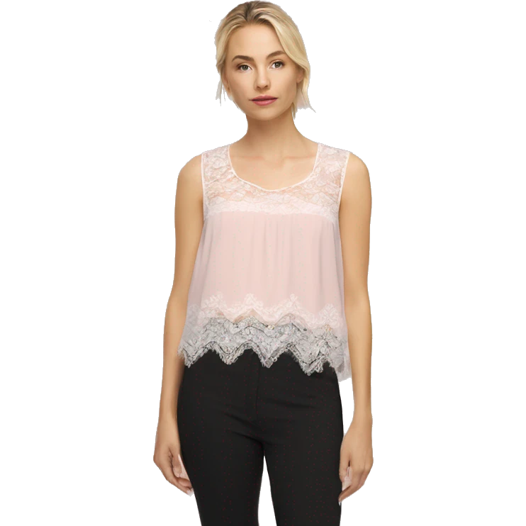 light pink top with lace emoji