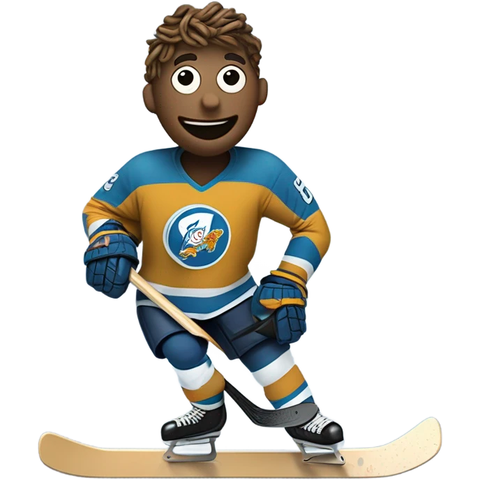 poop hockey player emoji