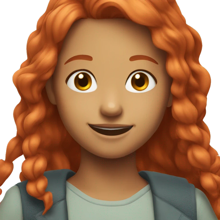 smiling girl with red hair emoji
