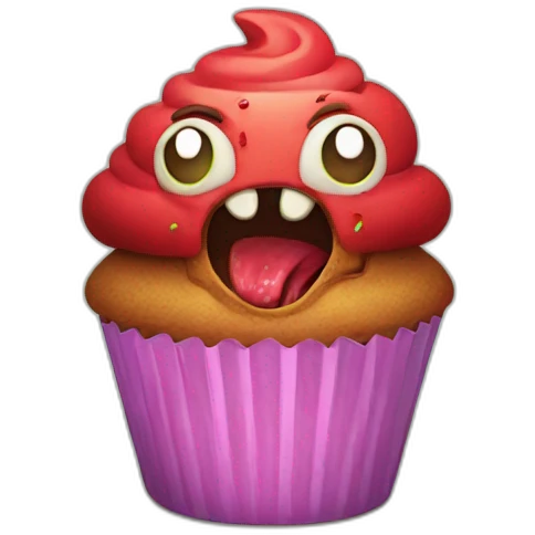 Happy zombie cupcake  emoji