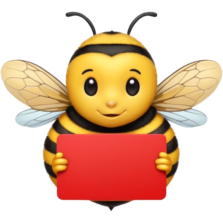 bee holding a red card emoji