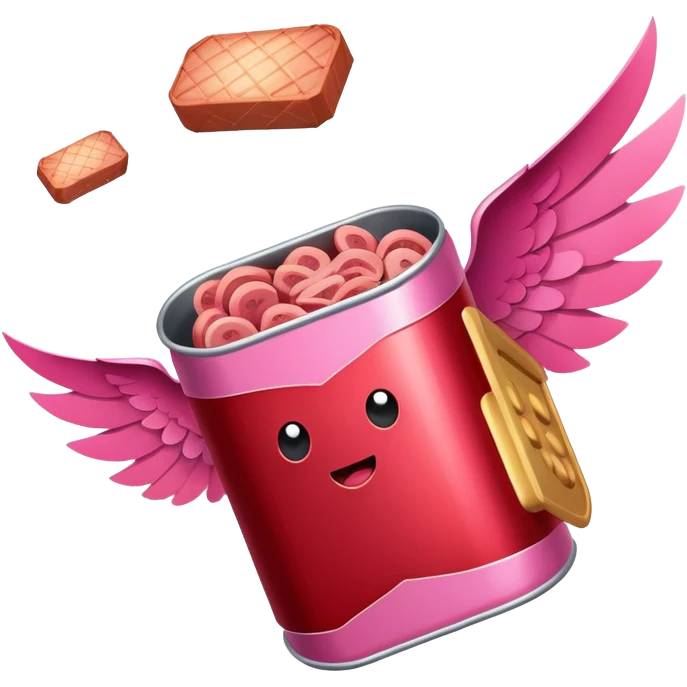 surreal winged flying spam meat can  emoji