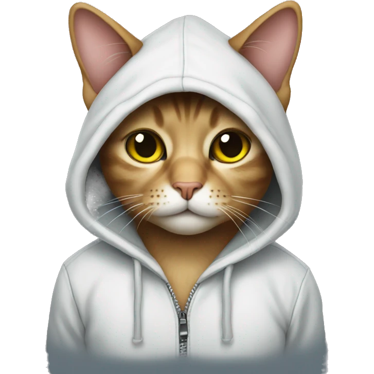 cat with a hoodie and glass and boots emoji