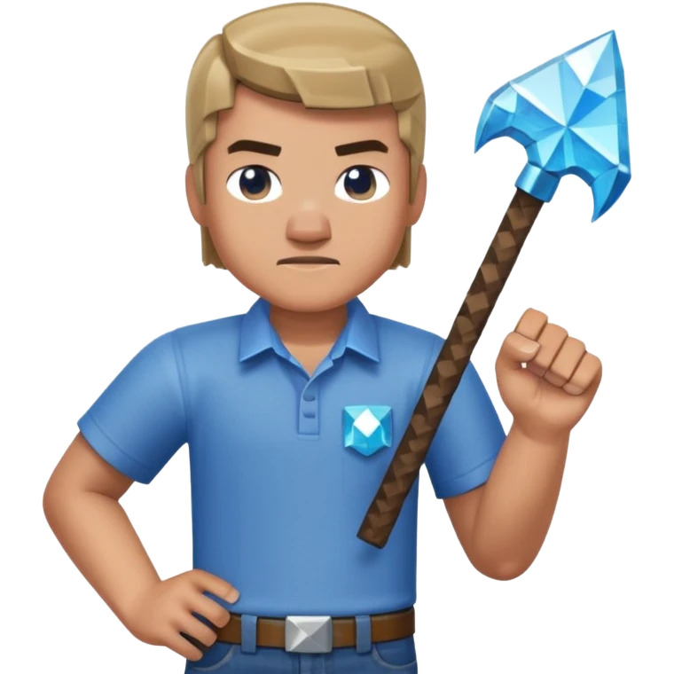 Minecraft steave in real minecarft game style emoji