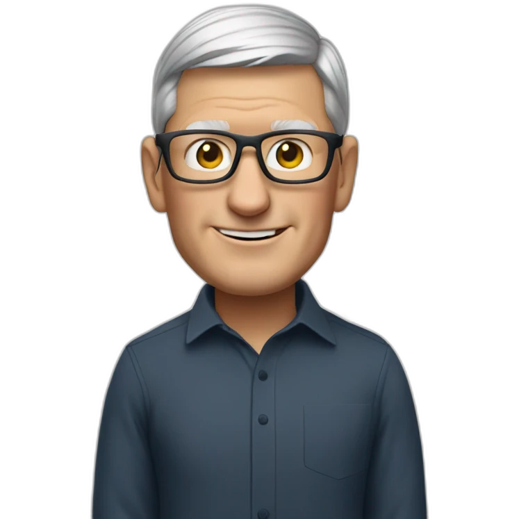 tim cook with a macbook pro emoji