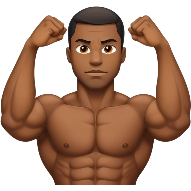 Black man with big muscles emoji