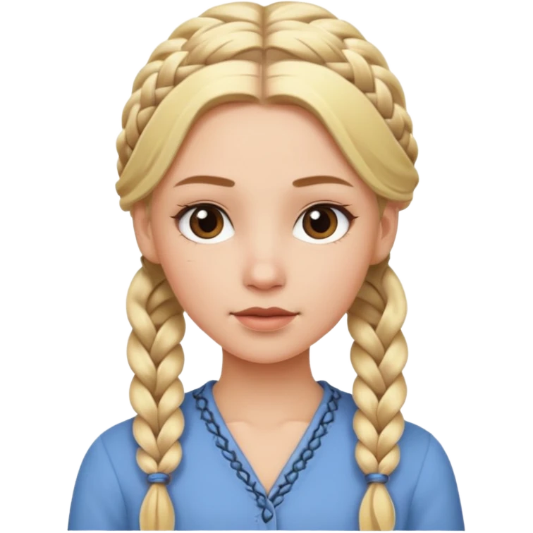 white girl 10 blonde braids emoji